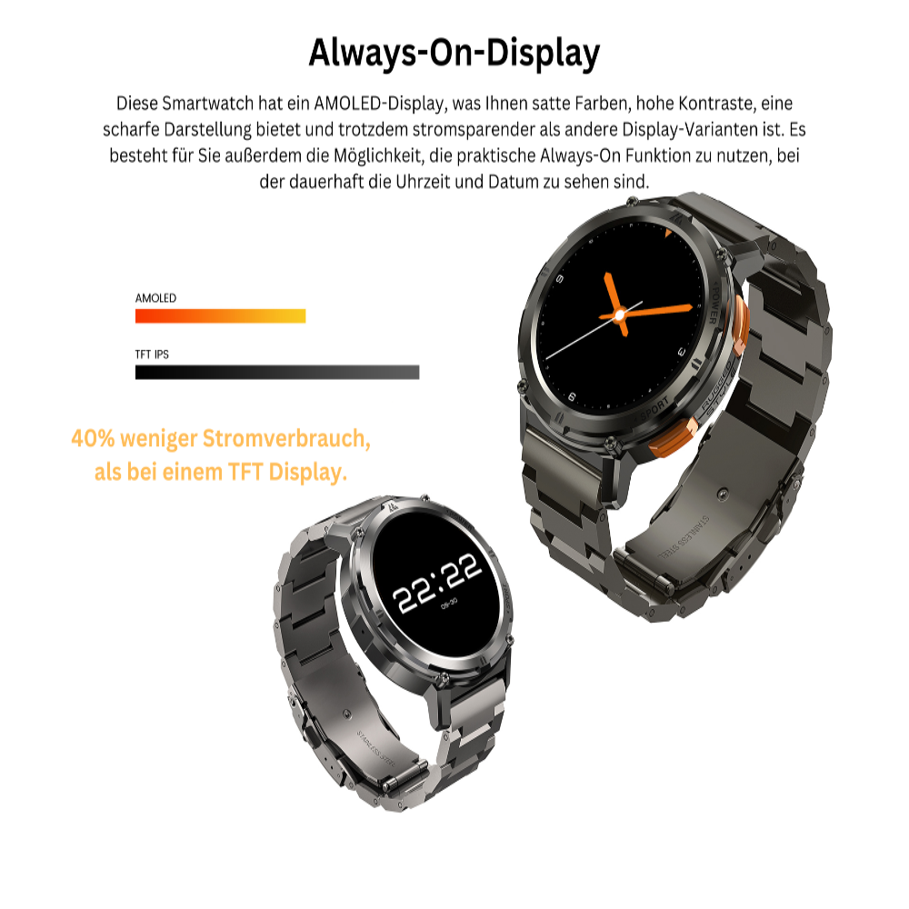 Smartwatch 5ATM Militär Kospet Tank T2