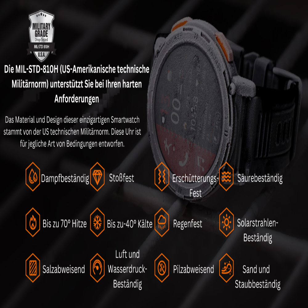 Smartwatch 5ATM Militär Kospet Tank T2